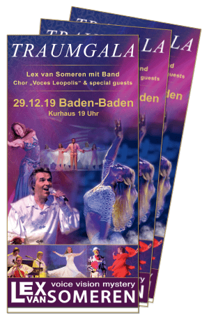Traumgala Flyer, Konzert mit Lex van Someren, 29.12. Baden-Baden, spirituelle Musik